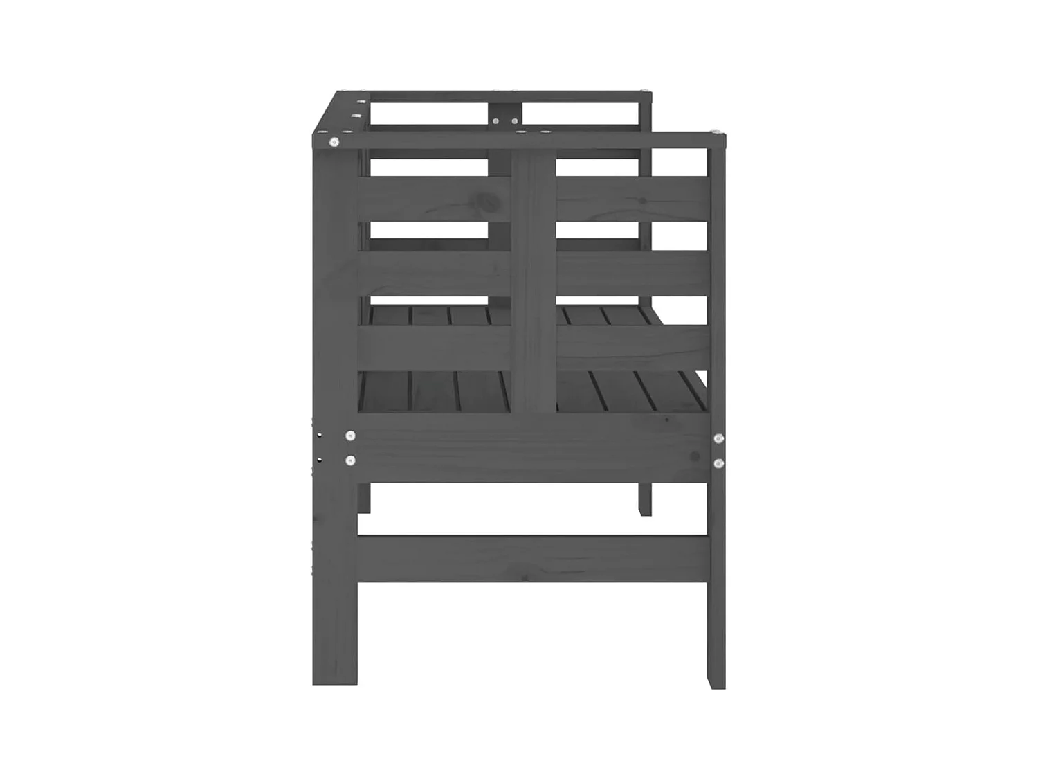 Banco de jardín gris 111,5x53x71 cm madera maciza de pino