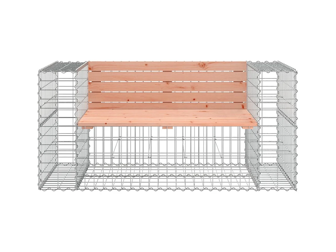 Banco de jardín de diseño de gaviones 143x71x65,5 cm de madera maciza de abeto Douglas