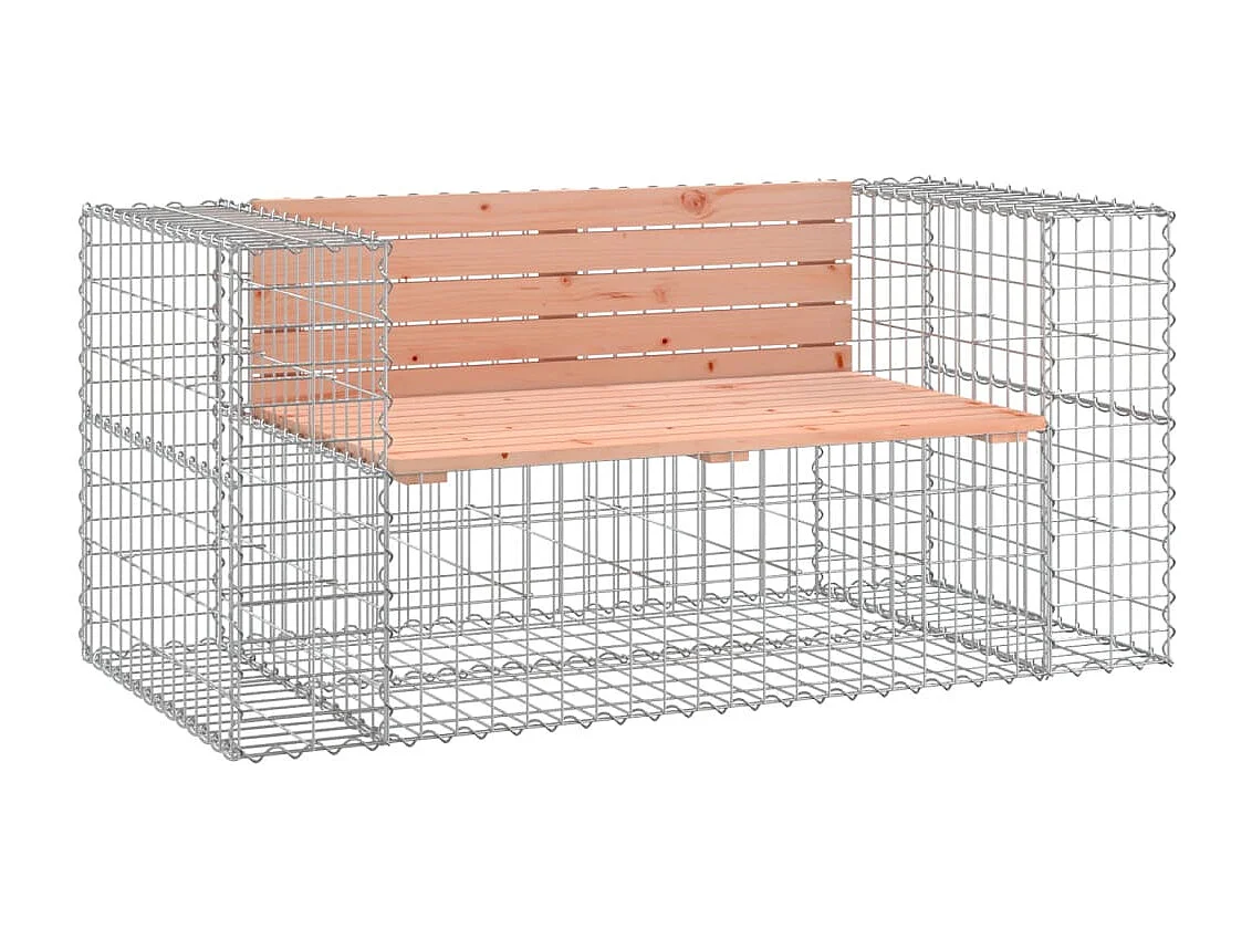 Gabionen Designer Gartenbank 143x71x65,5 cm Massivholz Douglasie