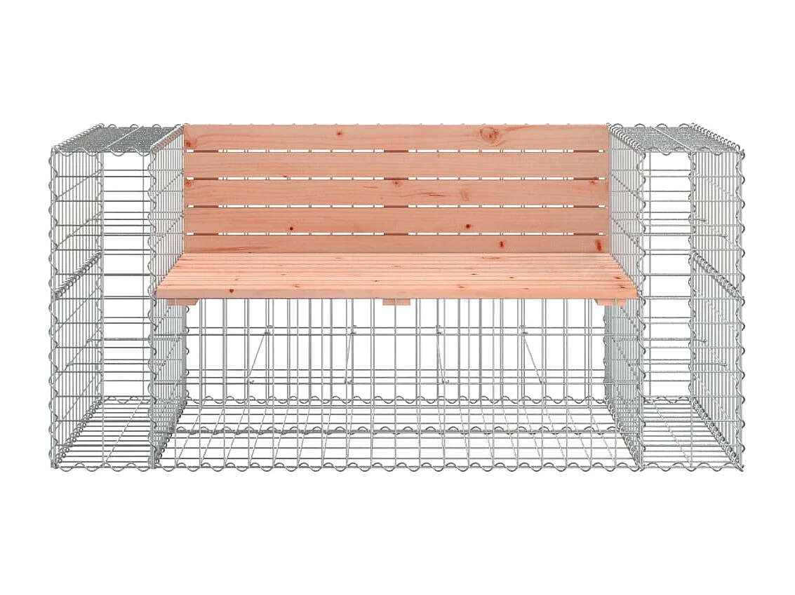 Gabionen Designer Gartenbank 143x71x65,5 cm Massivholz Douglasie