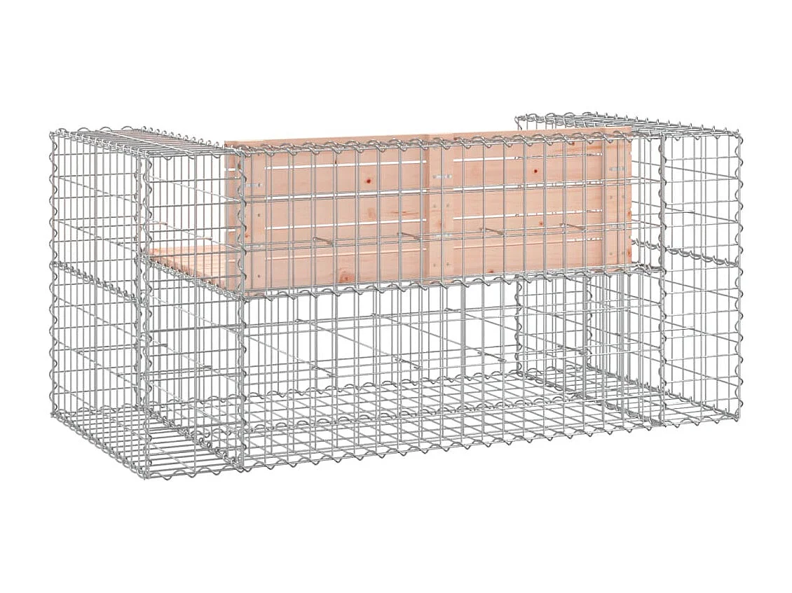 Gabionen Designer Gartenbank 143x71x65,5 cm Massivholz Douglasie