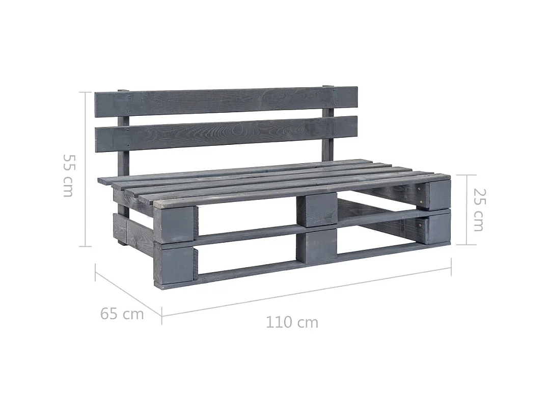 Grijze houten tuinbank van pallets