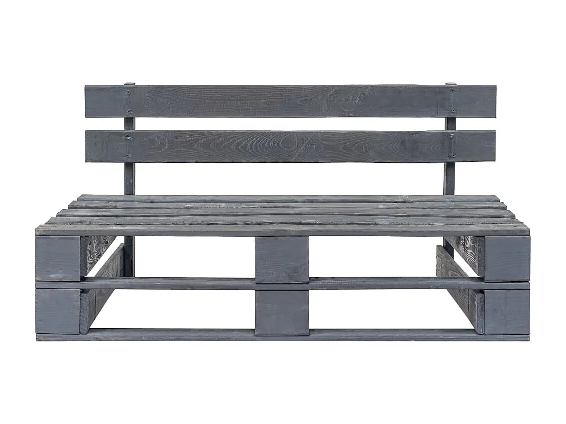 Panca da giardino in pallet di legno grigio