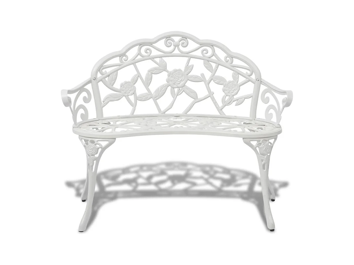 Panca da giardino 100 cm Alluminio pressofuso Bianco