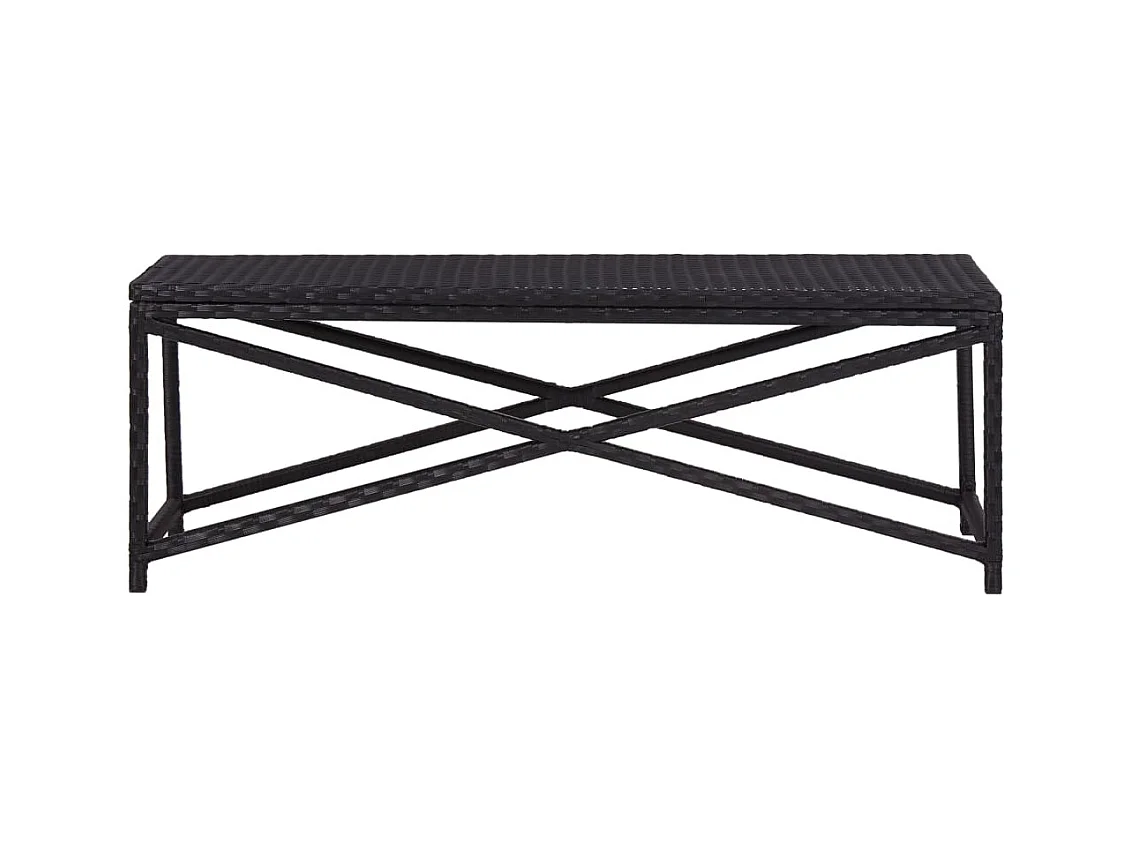 Banco de jardín 120 cm Resina tejida negra