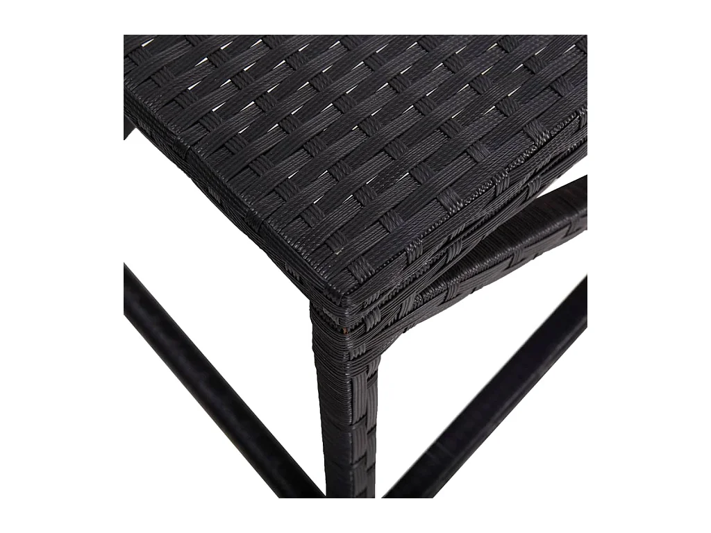 Banco de jardín 120 cm Resina tejida negra