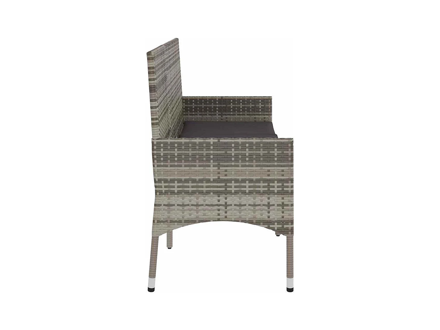 3-zits tuinbank met kussens Grijs kunsthars riet