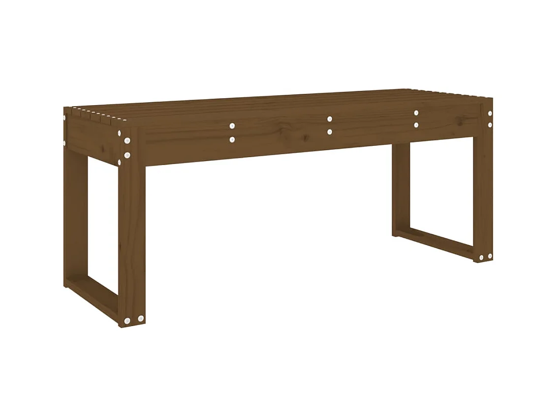 Banco de jardín marrón miel 110x38x45 cm madera maciza de pino