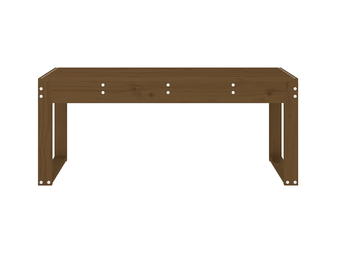 Banco de jardín marrón miel 110x38x45 cm madera maciza de pino