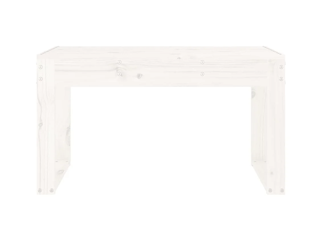 Panca da giardino bianca 80x38x45 cm in legno massello di pino