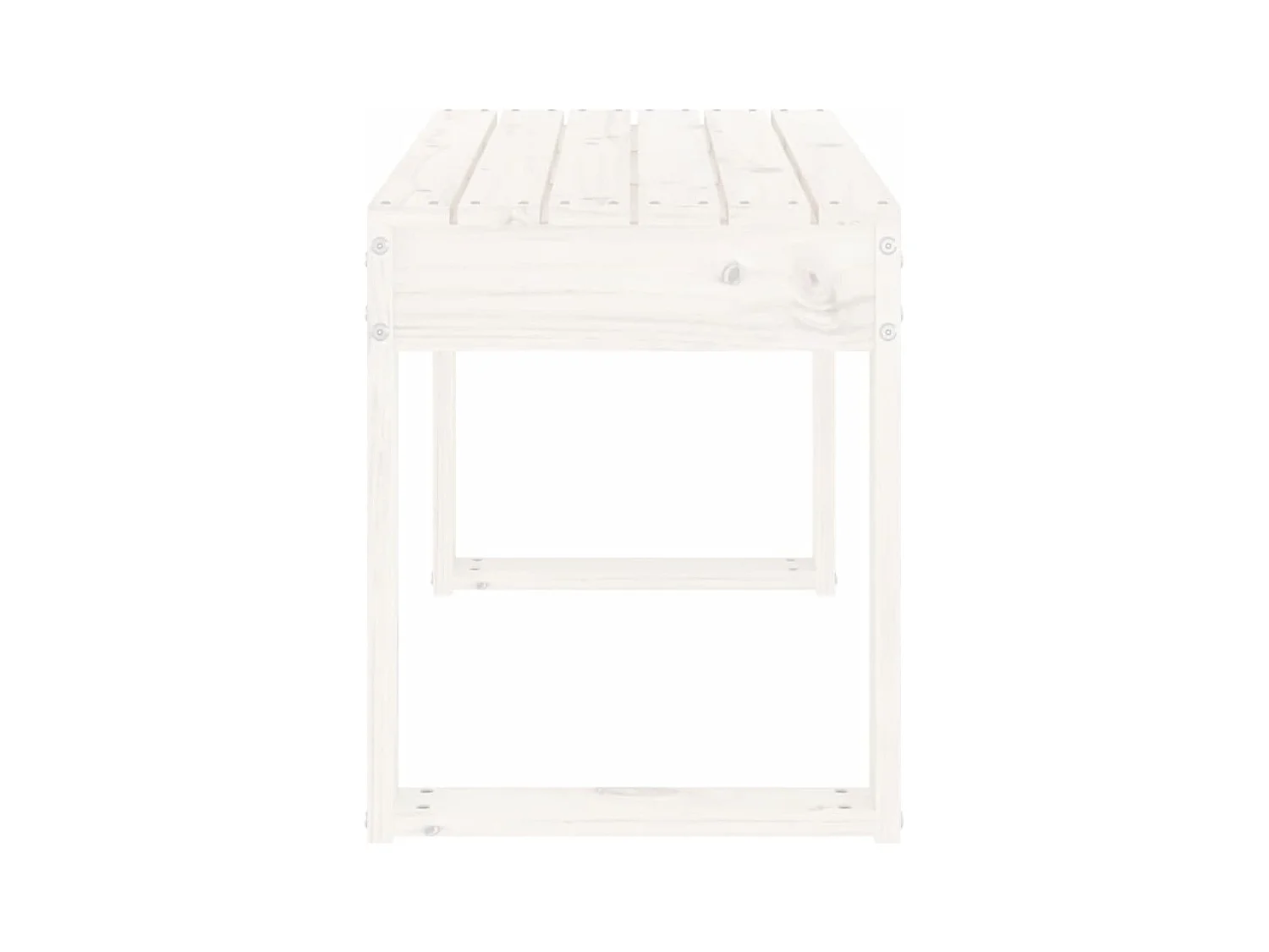 Panca da giardino bianca 80x38x45 cm in legno massello di pino