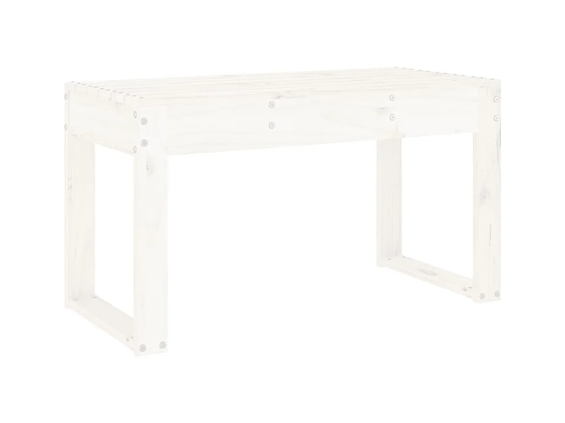 Panca da giardino bianca 80x38x45 cm in legno massello di pino