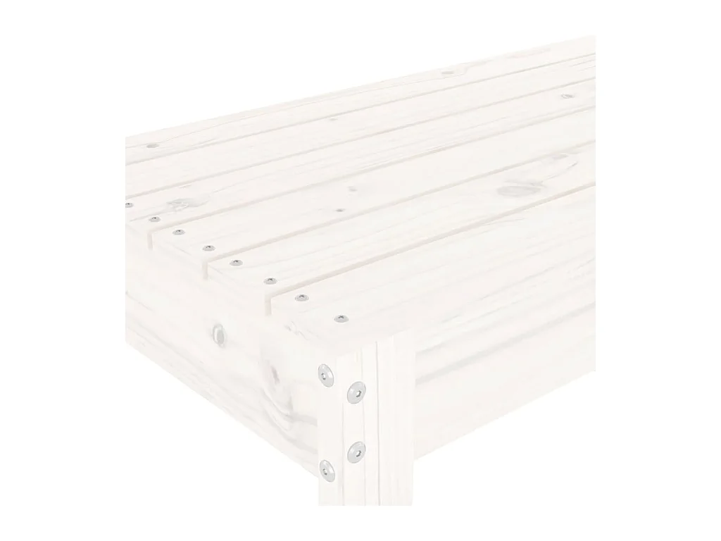 Panca da giardino bianca 80x38x45 cm in legno massello di pino