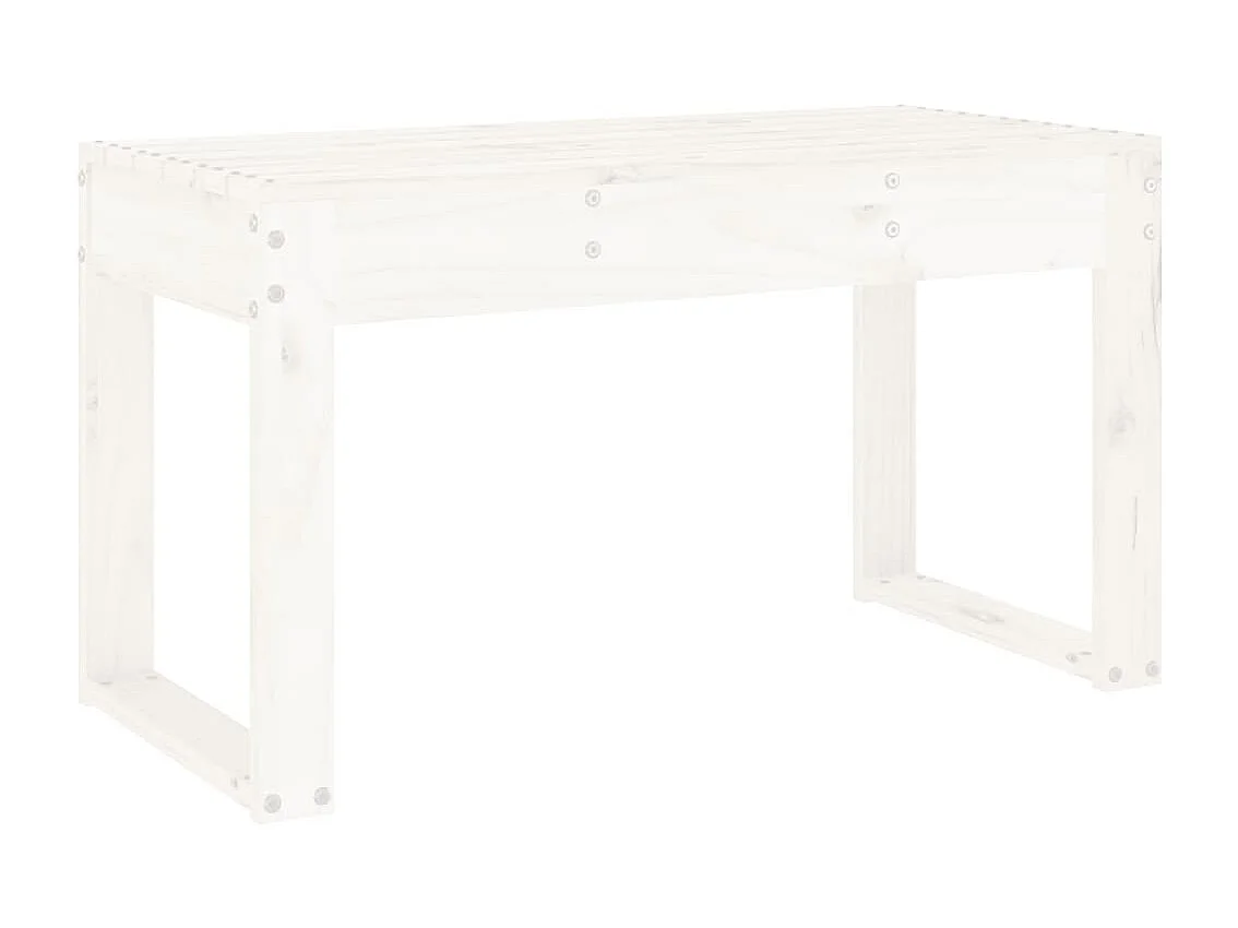 Panca da giardino bianca 80x38x45 cm in legno massello di pino