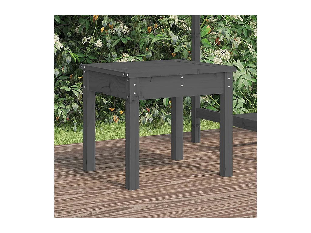 Banco de jardín gris 50x44x45 cm madera maciza de pino