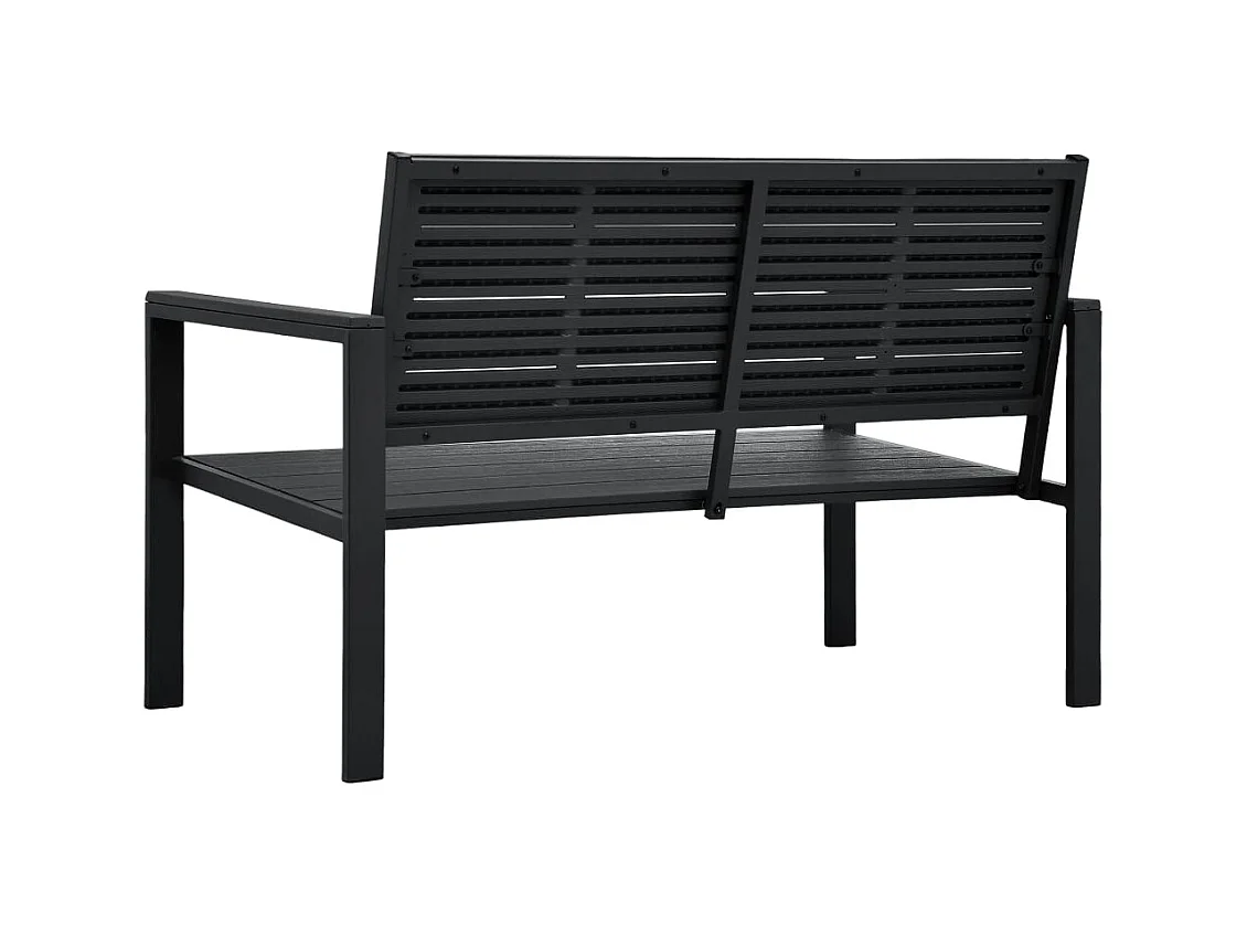 Banco de jardín 120 cm HDPE Negro Aspecto Madera