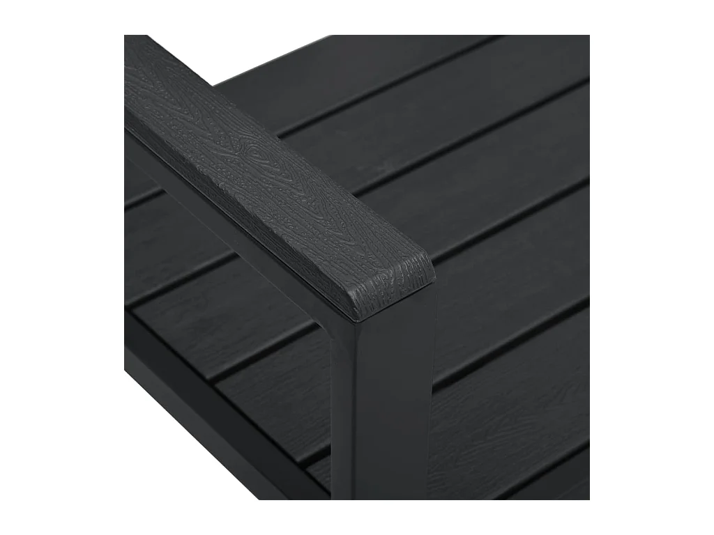 Banco de jardín 120 cm HDPE Negro Aspecto Madera