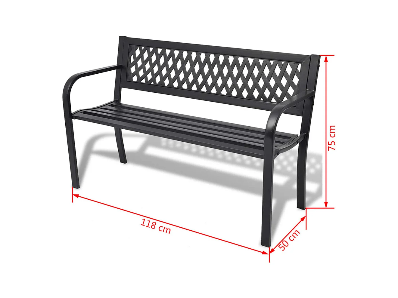 Tuinbank 118 cm Zwart staal