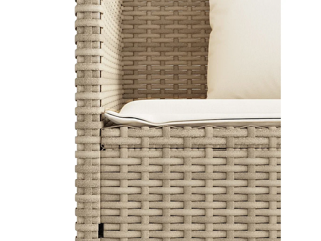 Tuinbank met beige geweven harskussens