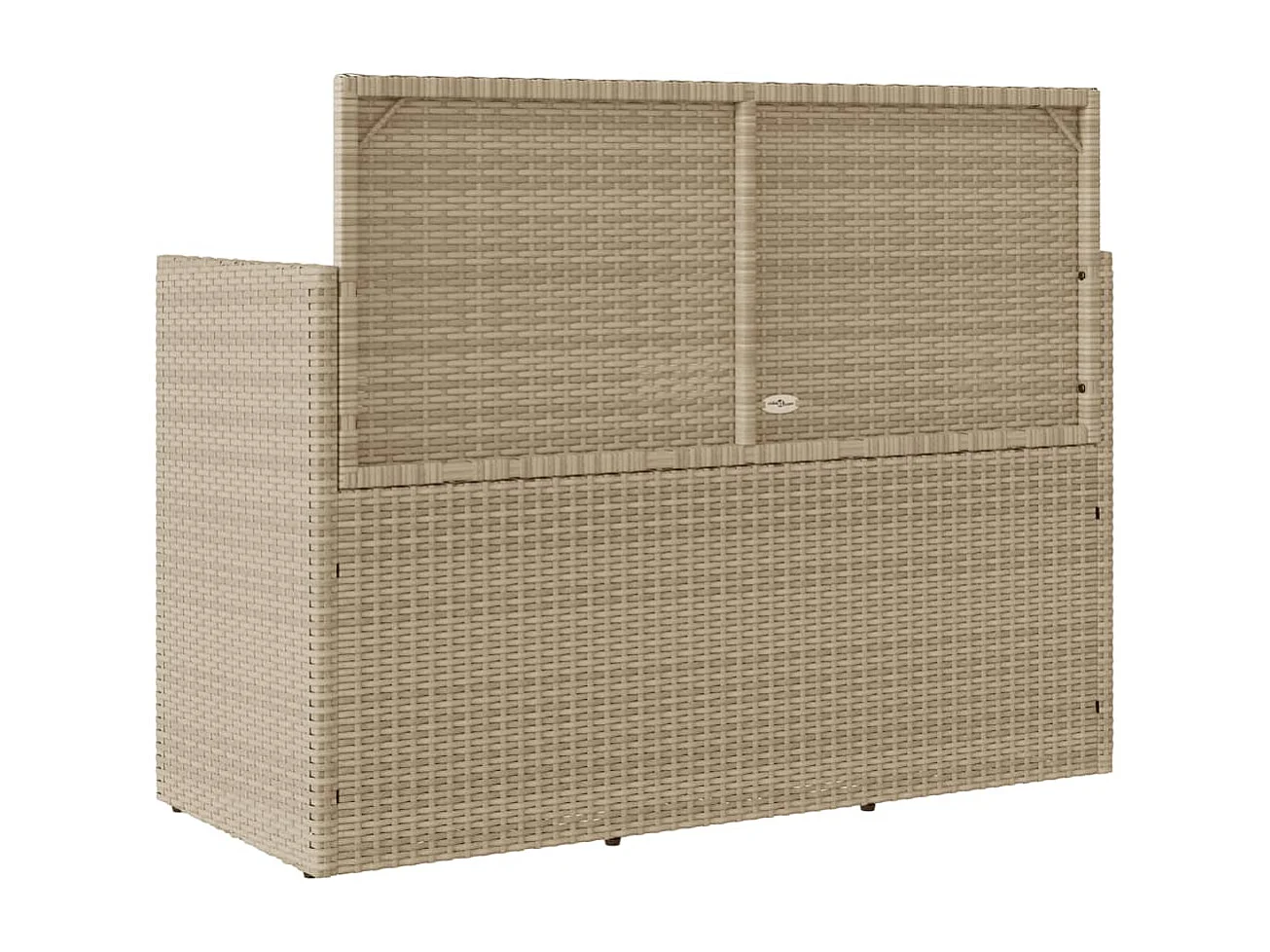 Banco de jardín con cojines de resina tejida beige