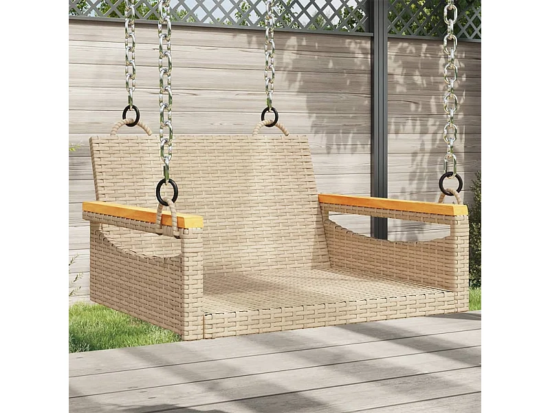 Beige schommelstoel 63x62x40 cm geweven hars