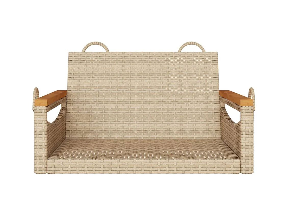 Altalena beige 63x62x40 cm in resina intrecciata