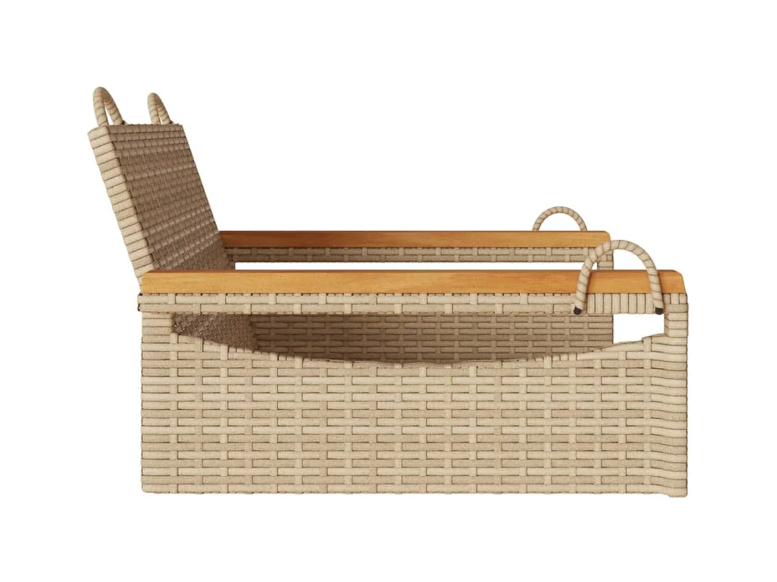 Altalena beige 63x62x40 cm in resina intrecciata