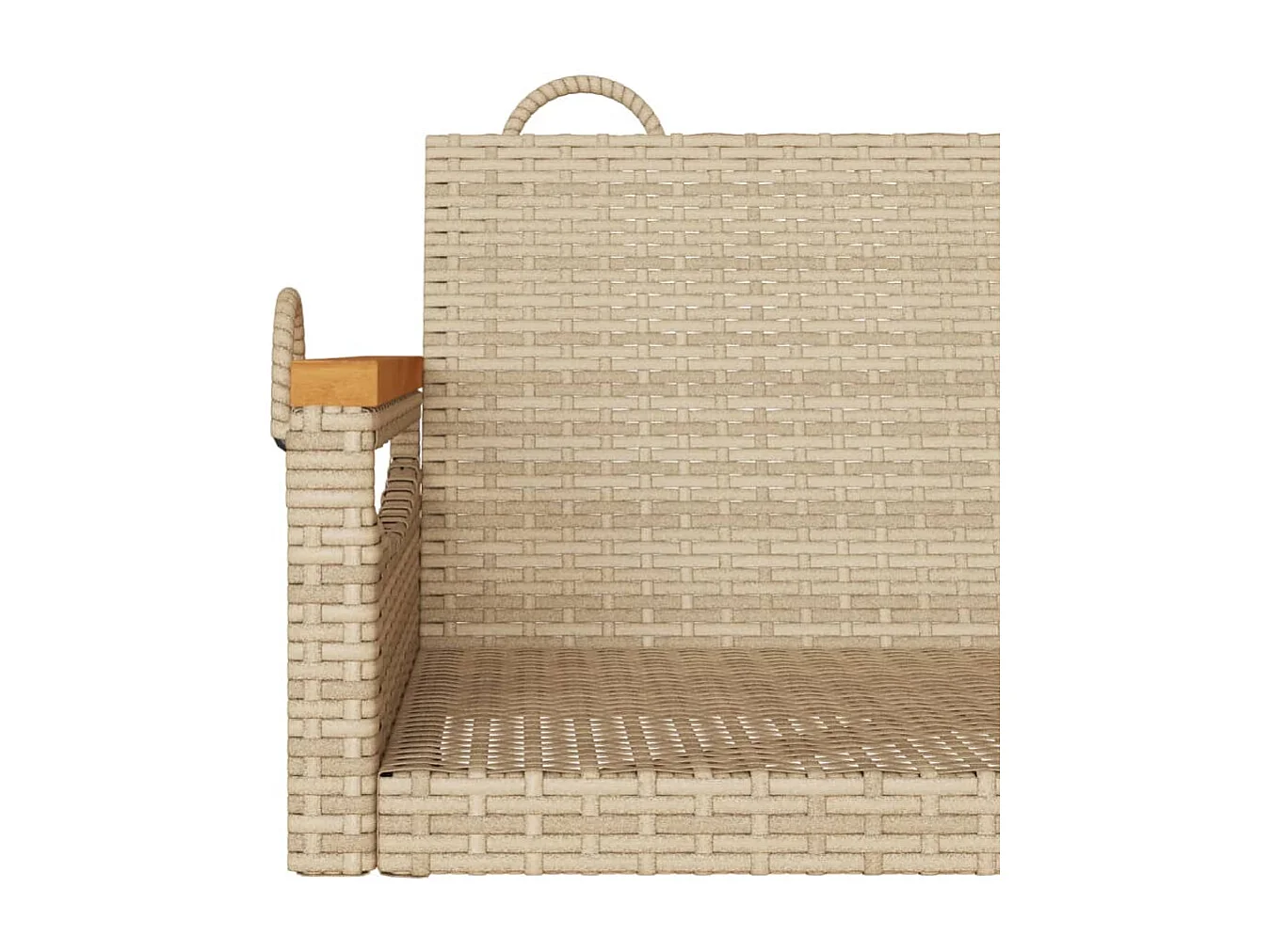 Altalena beige 63x62x40 cm in resina intrecciata