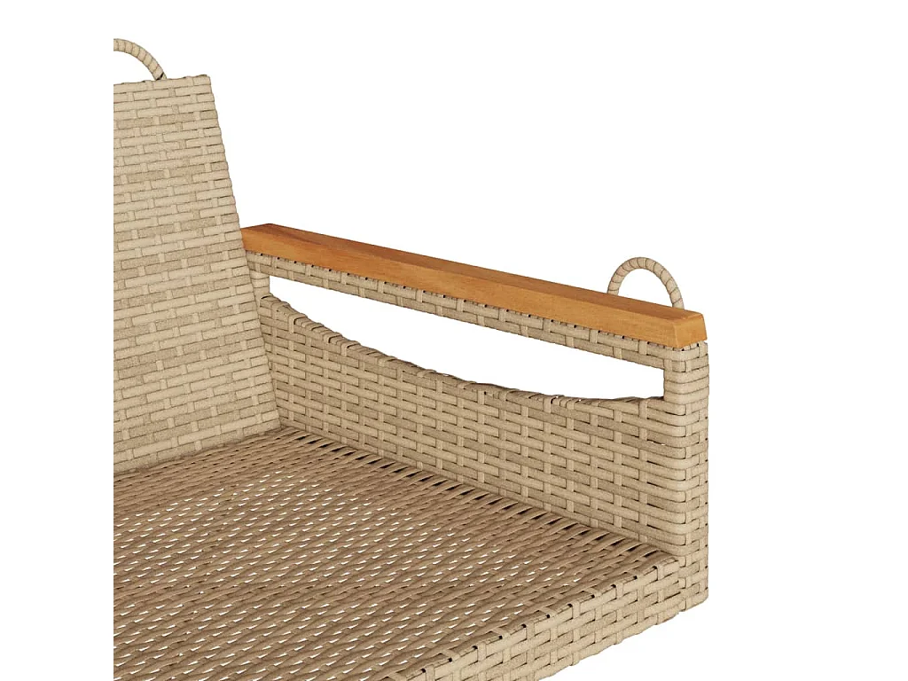 Altalena beige 63x62x40 cm in resina intrecciata