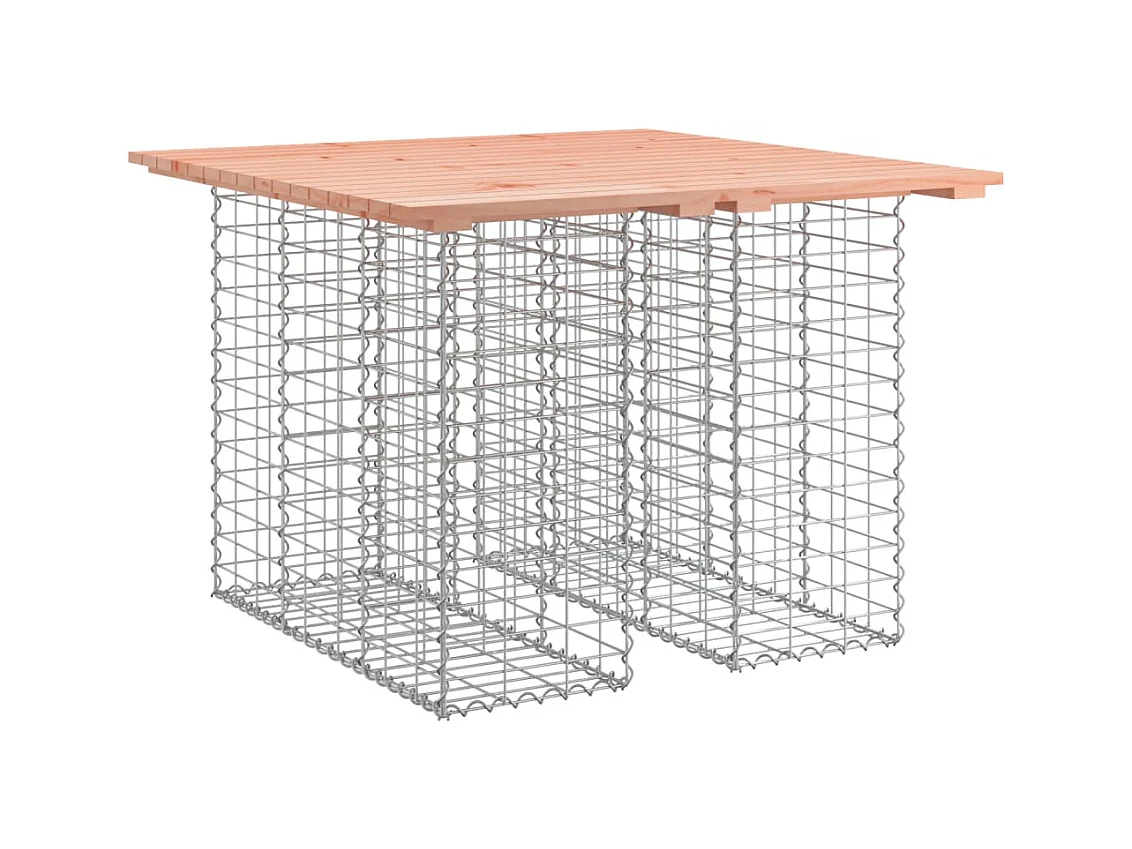 Banco de jardín de diseño de gaviones 100x102x72 cm de madera maciza de abeto Douglas