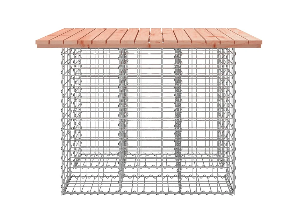 Banco de jardín de diseño de gaviones 100x102x72 cm de madera maciza de abeto Douglas