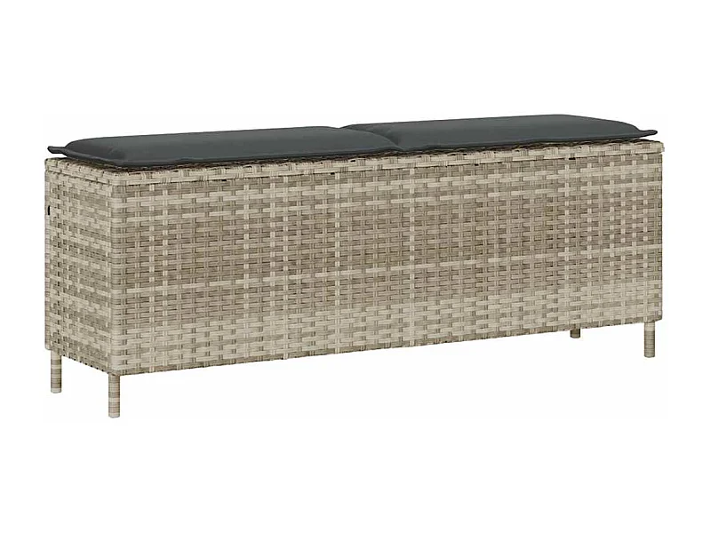 Cuscino per panca da giardino grigio chiaro 110x30x40,5 cm in resina intrecciata