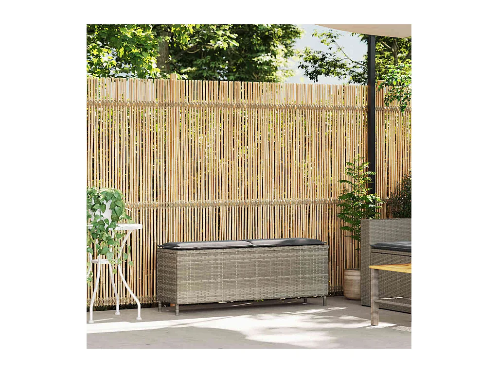 Cuscino per panca da giardino grigio chiaro 110x30x40,5 cm in resina intrecciata