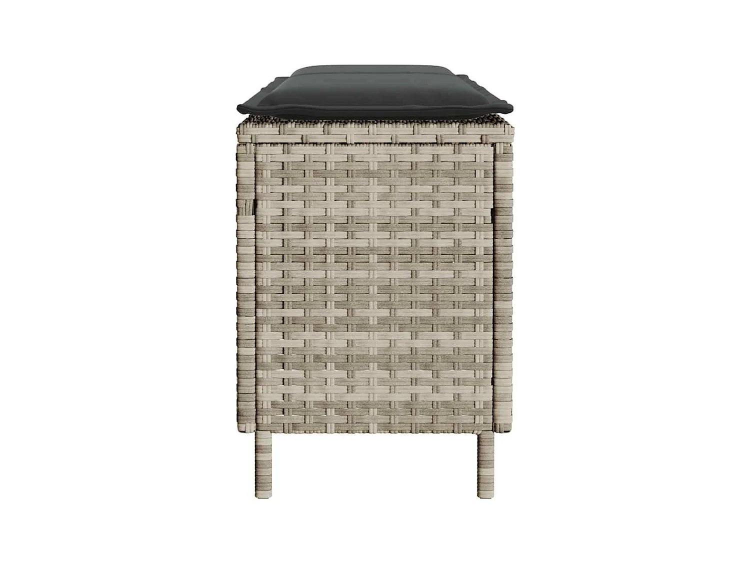 Cuscino per panca da giardino grigio chiaro 110x30x40,5 cm in resina intrecciata