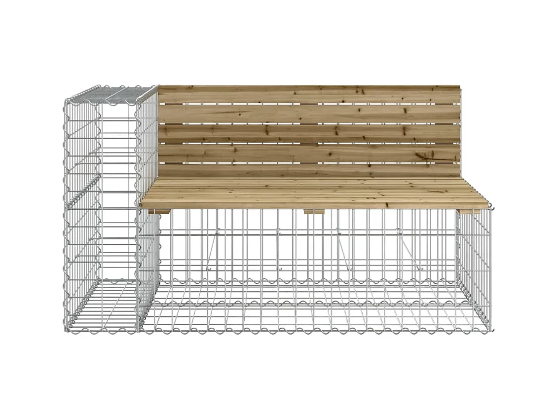 Banc de jardin avec panier en gabion bois de pin imprégné
