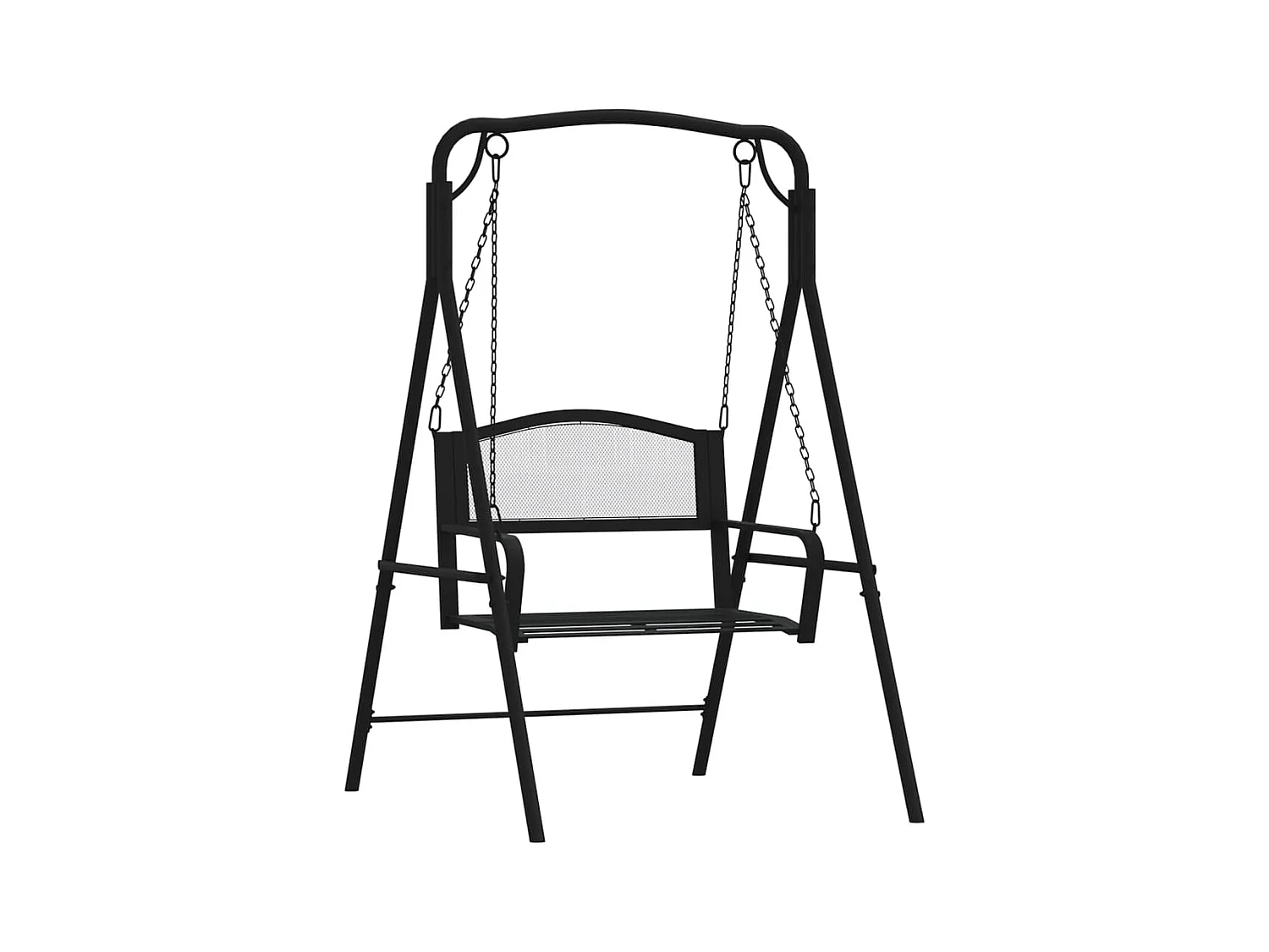 124 cm zwarte stalen schommelstoel