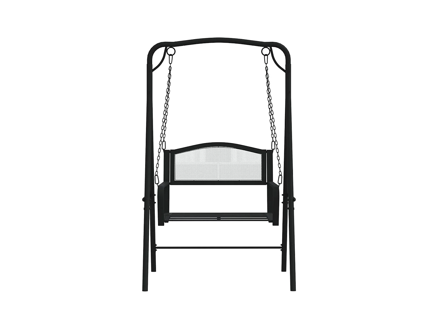 124 cm zwarte stalen schommelstoel