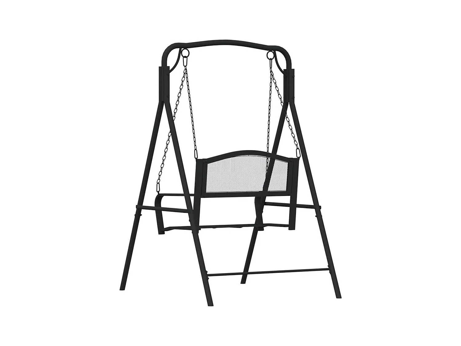 124 cm zwarte stalen schommelstoel