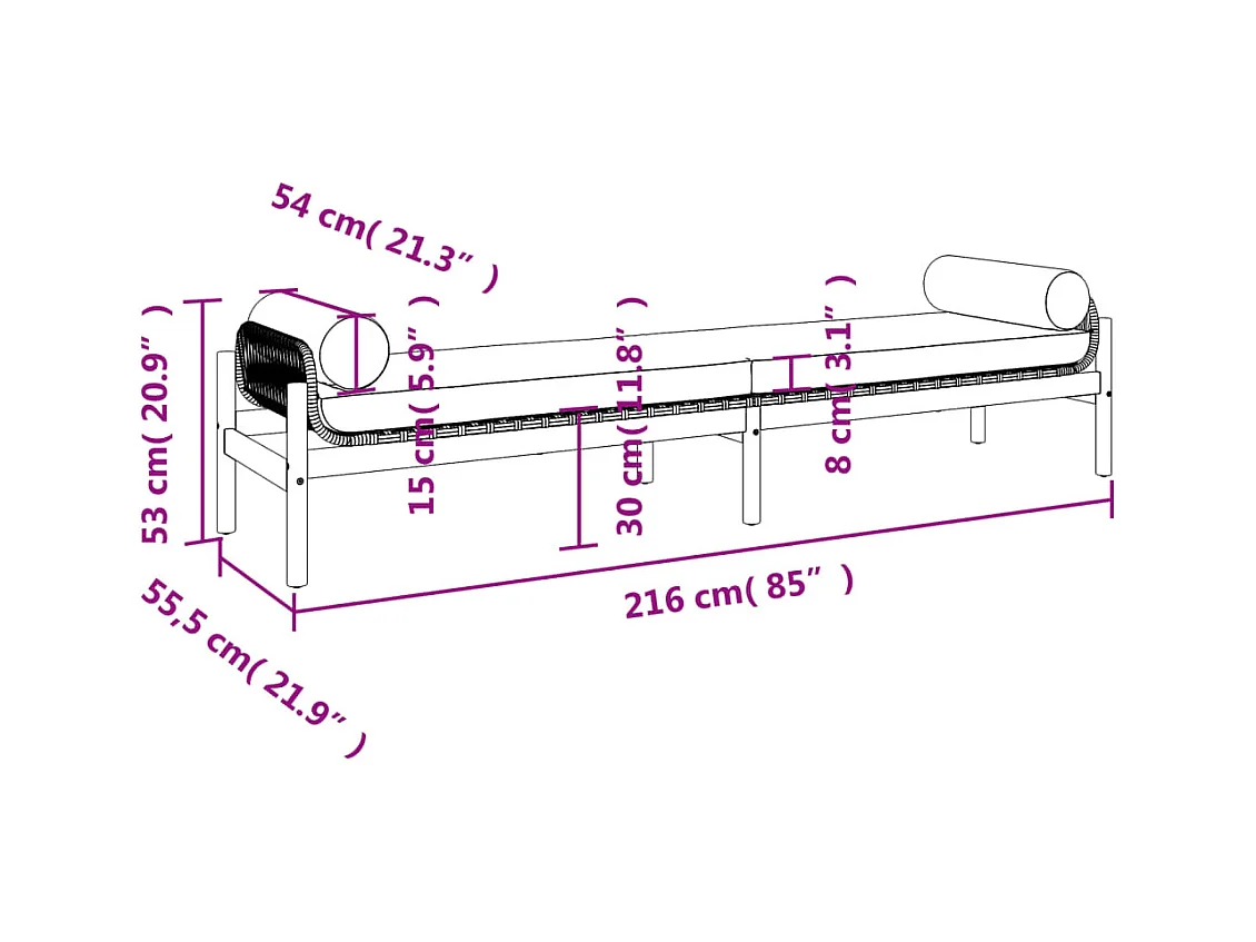 Tuinbank met zwart kussen van acacia riethars