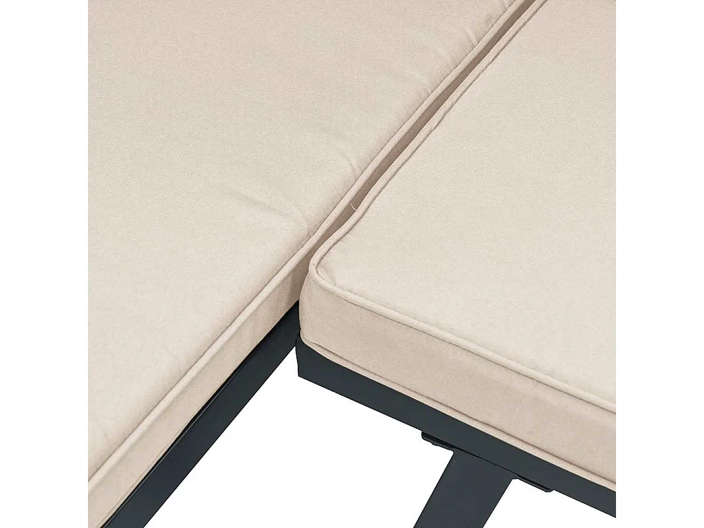 Tuinbanken met kussens set van 2 gepoedercoat staal