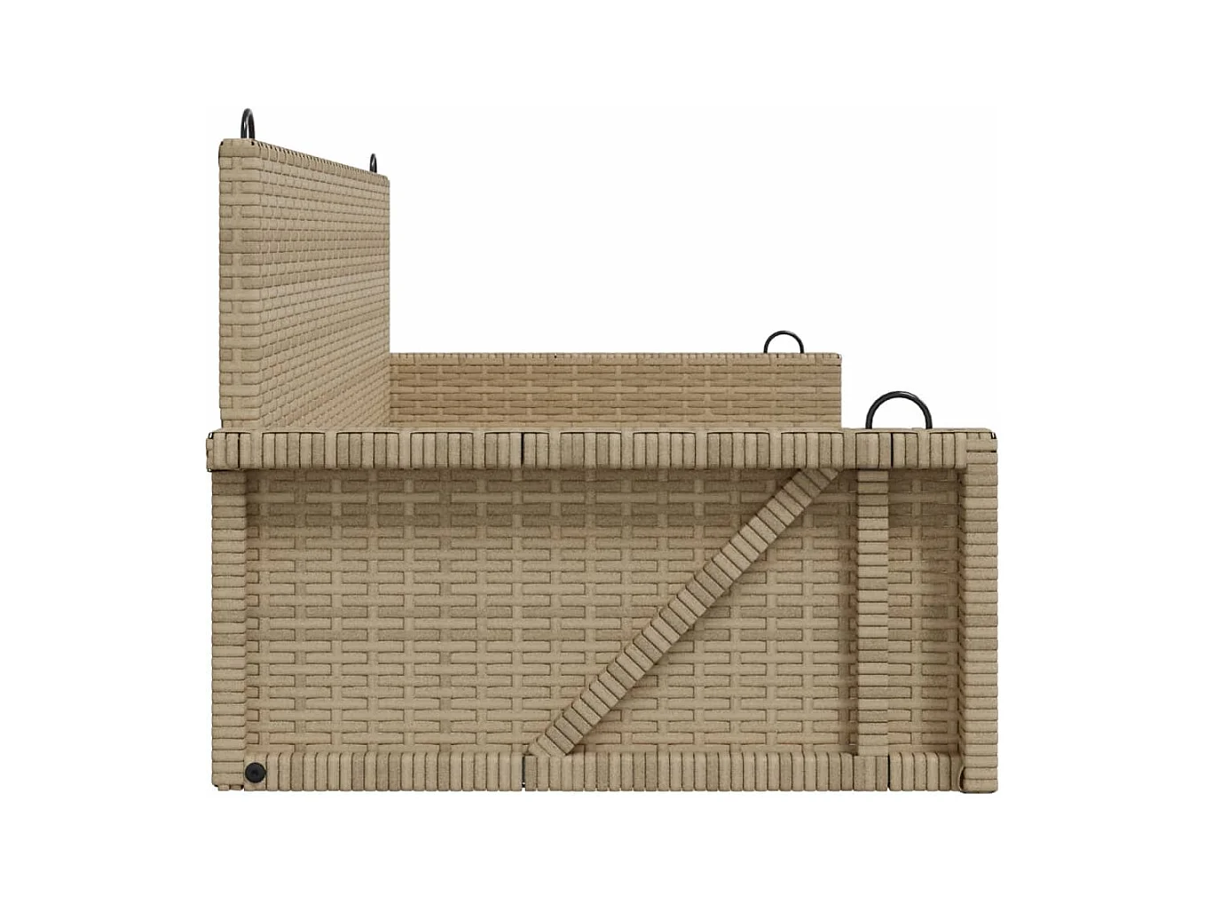 Beige schommelstoel 119x56x48 cm geweven hars