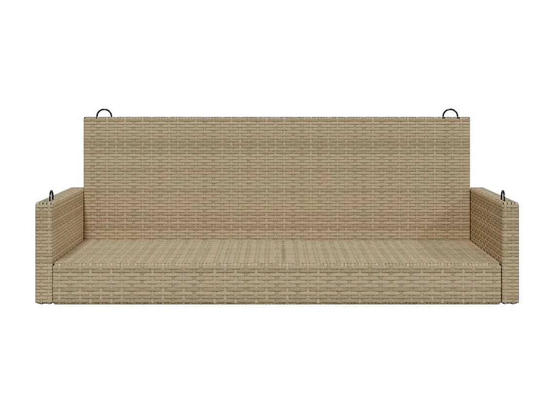 Asiento de columpio beige 119x56x48 cm resina tejida