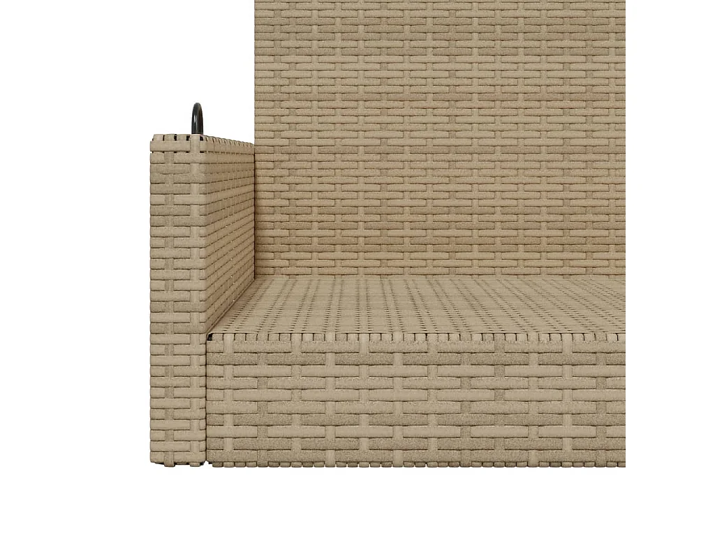 Asiento de columpio beige 119x56x48 cm resina tejida