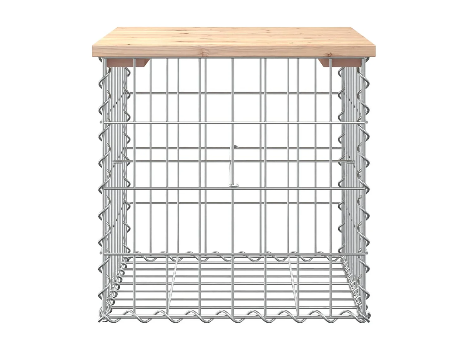 Panca da giardino in gabbione 43x44x42 cm in legno massello di pino
