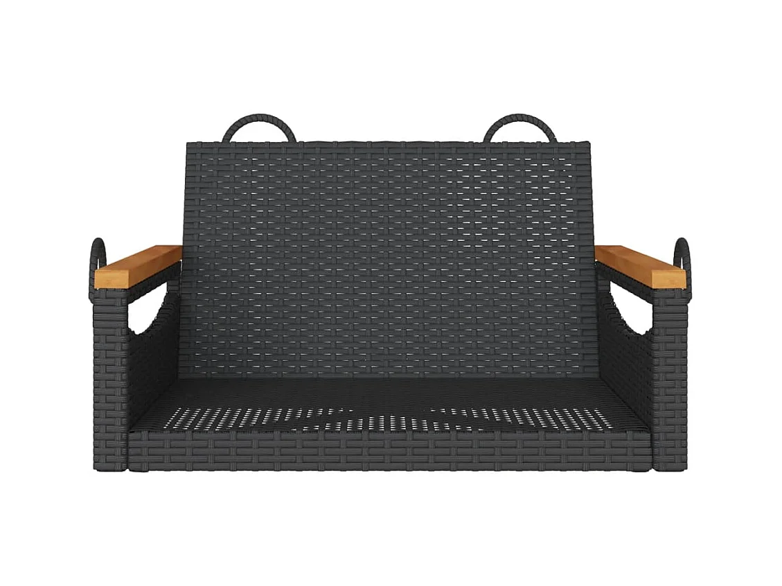 Asiento de columpio negro 63x62x40 cm resina tejida