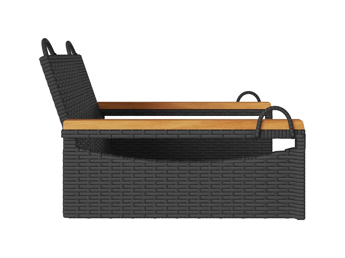 Asiento de columpio negro 63x62x40 cm resina tejida