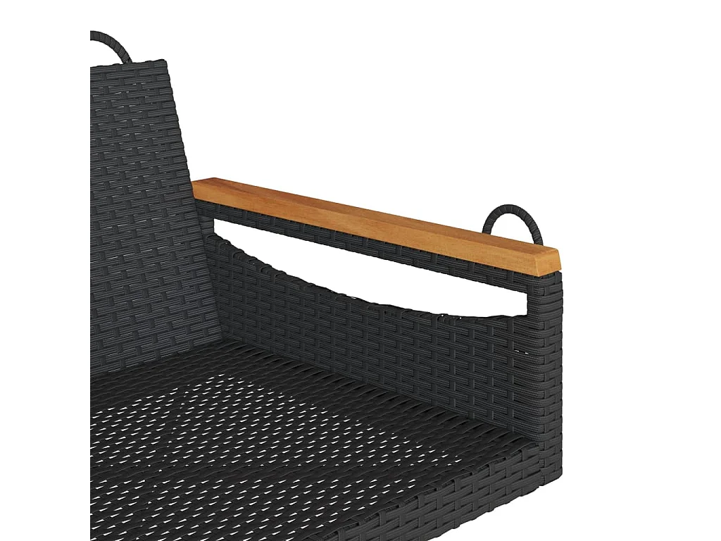 Altalena nera 63x62x40 cm in resina intrecciata