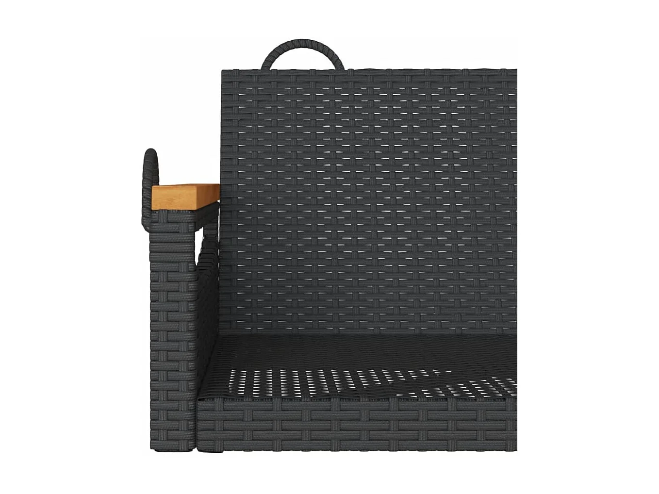 Altalena nera 63x62x40 cm in resina intrecciata