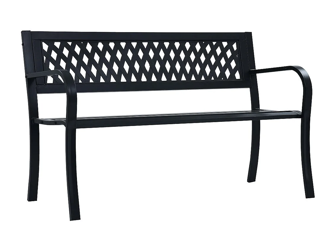 Banco de jardín 125 cm Acero Negro