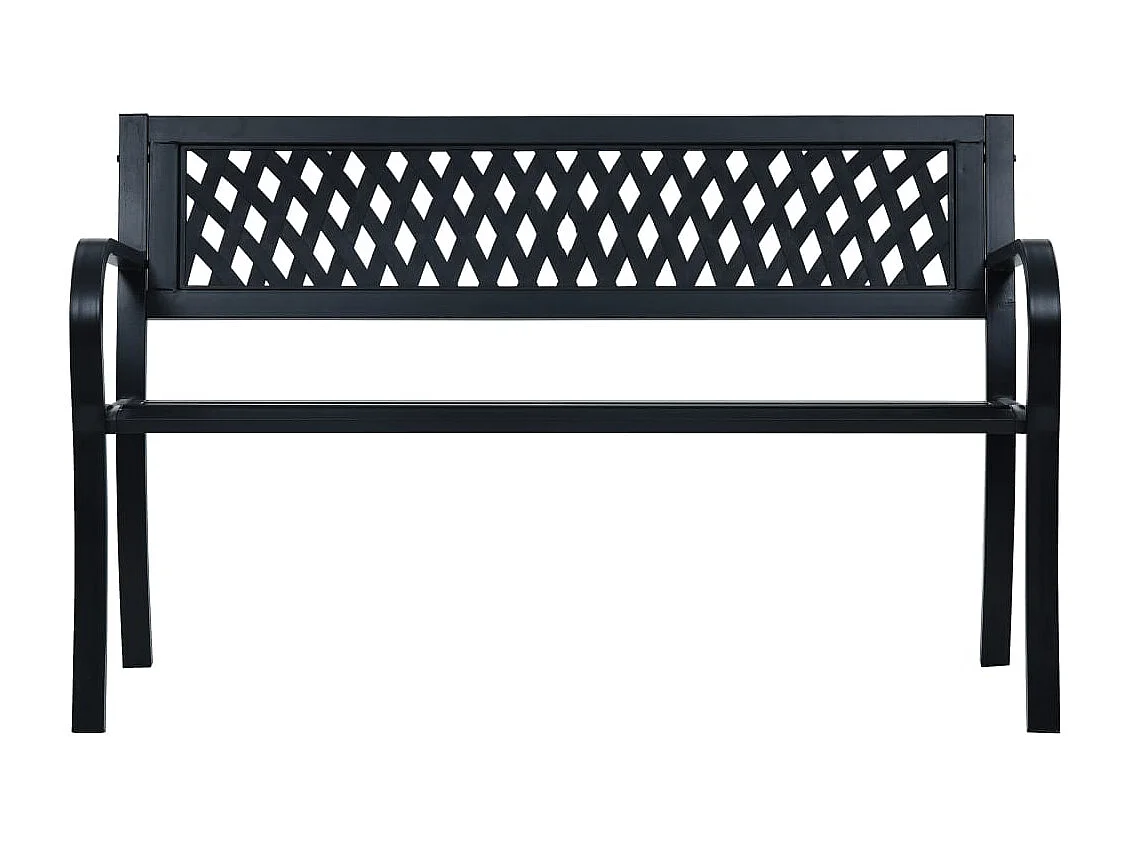 Banco de jardín 125 cm Acero Negro